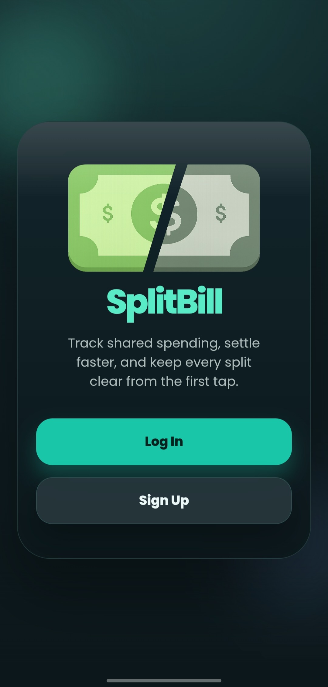SplitBill app screenshot